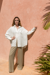 CLAIRE OVERSIZED BLACK LINEN SHIRT