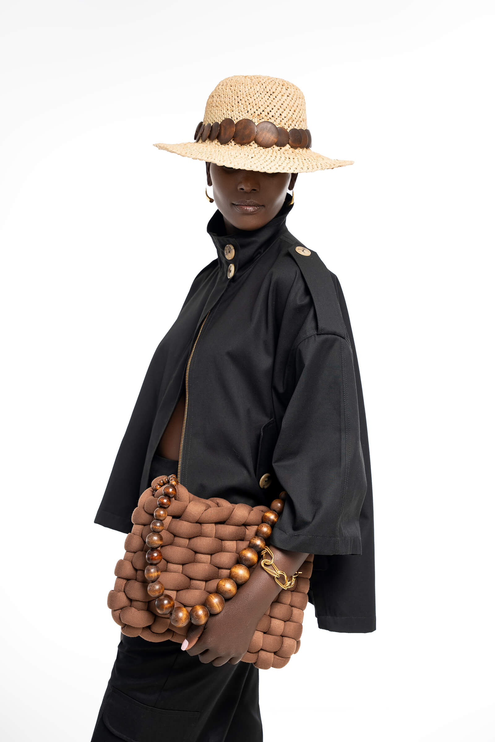SELINA COTTON JACKET - BLACK