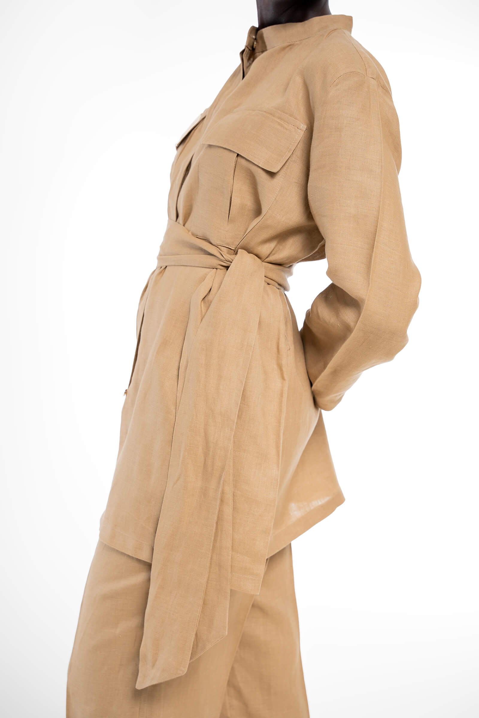 RAISA SAFARI SHIRT JACKET - LION BEIGE