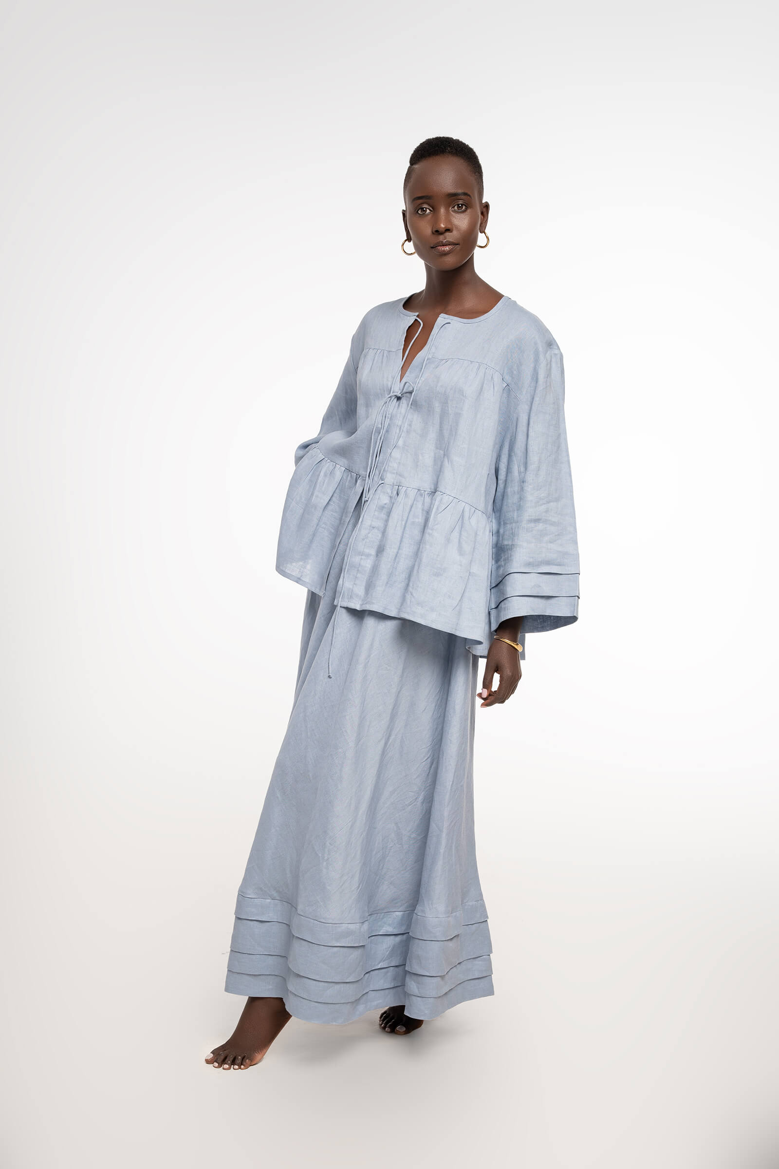 ISLA TOP - DUSKY BLUE