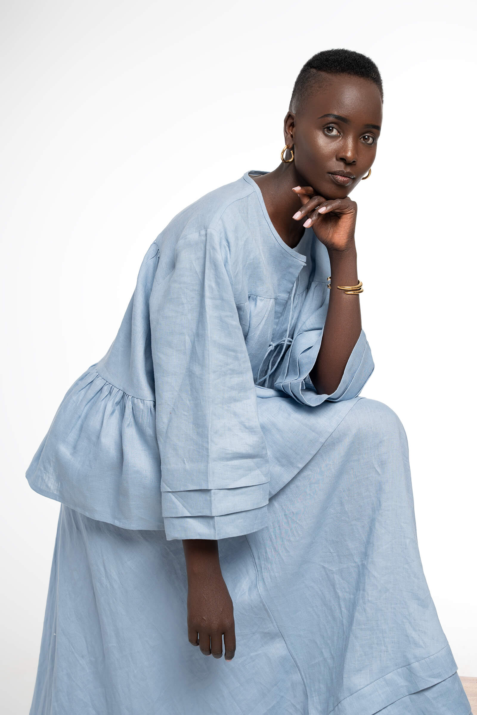 ISLA TOP - DUSKY BLUE