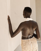 SUNRAY CROCHET SKIRT - BEIGE