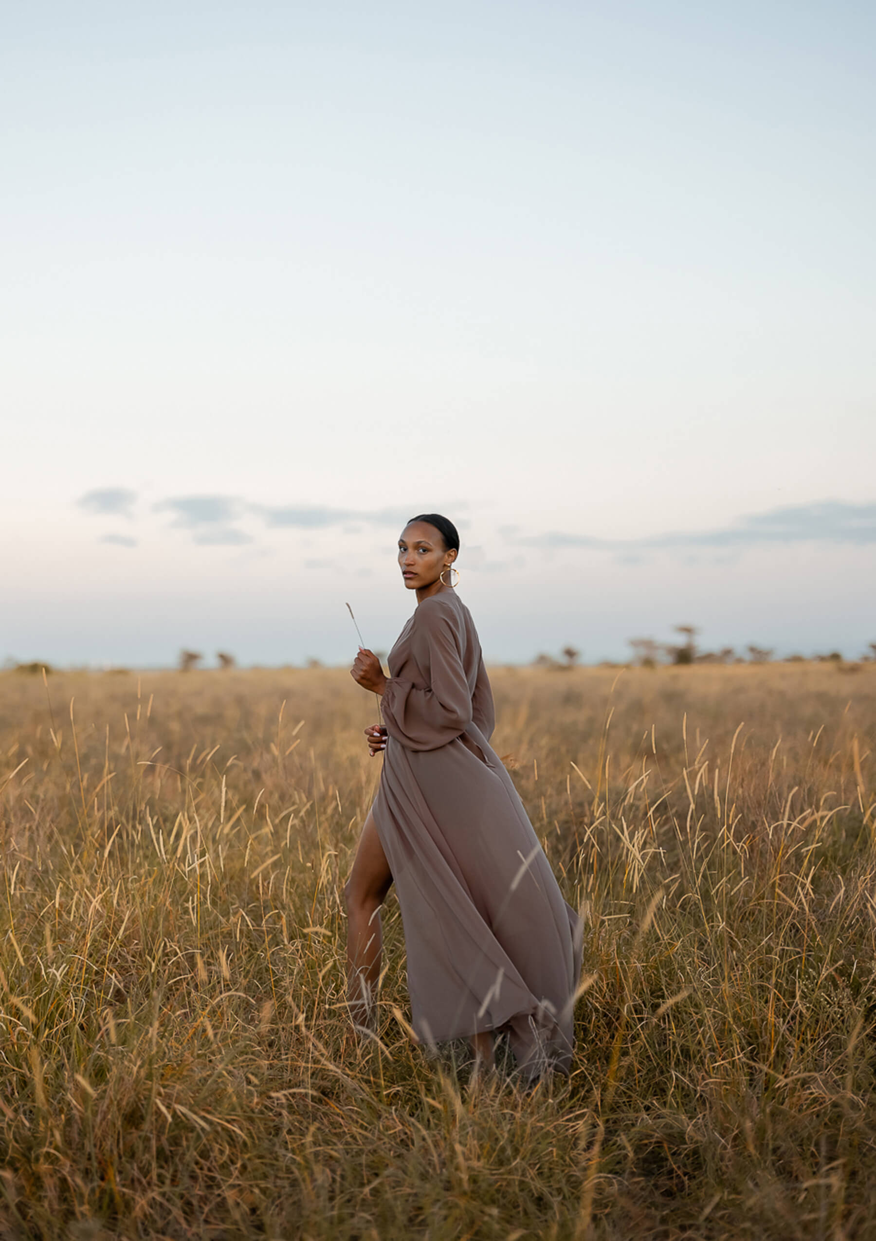 AMBER KIMONO DRESS - MOCHA
