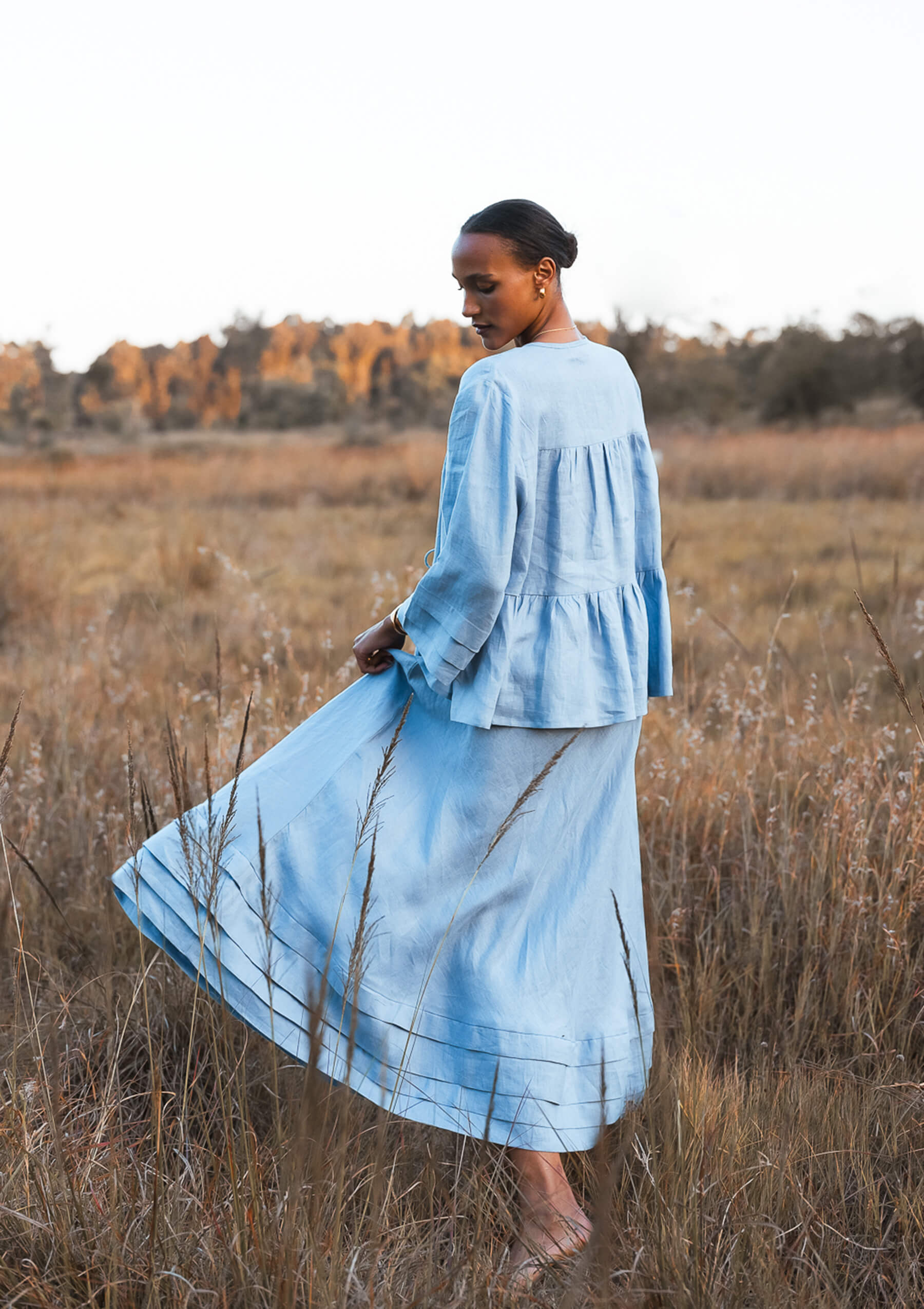 ISLA TOP - DUSKY BLUE