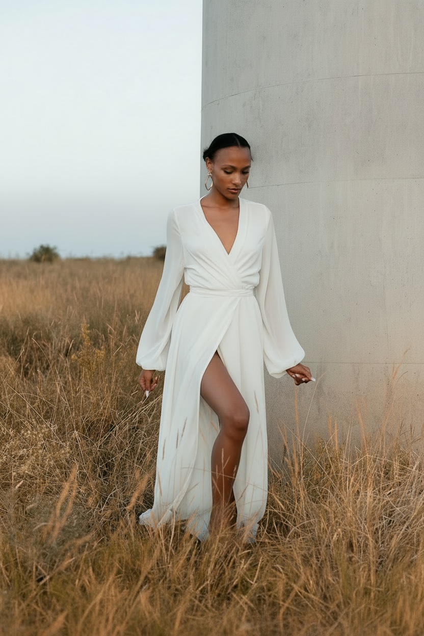 AMBER KIMONO DRESS - WHITE