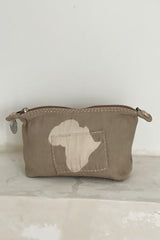 WASH BAG AFRICA MAP - GREY