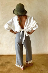 AIDA TIE TOP - WHITE