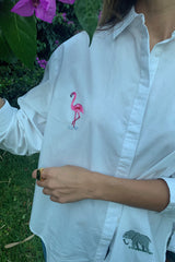 SAVANNAH LOOSE FIT SHIRT - FLAMINGO & ELEPHANT