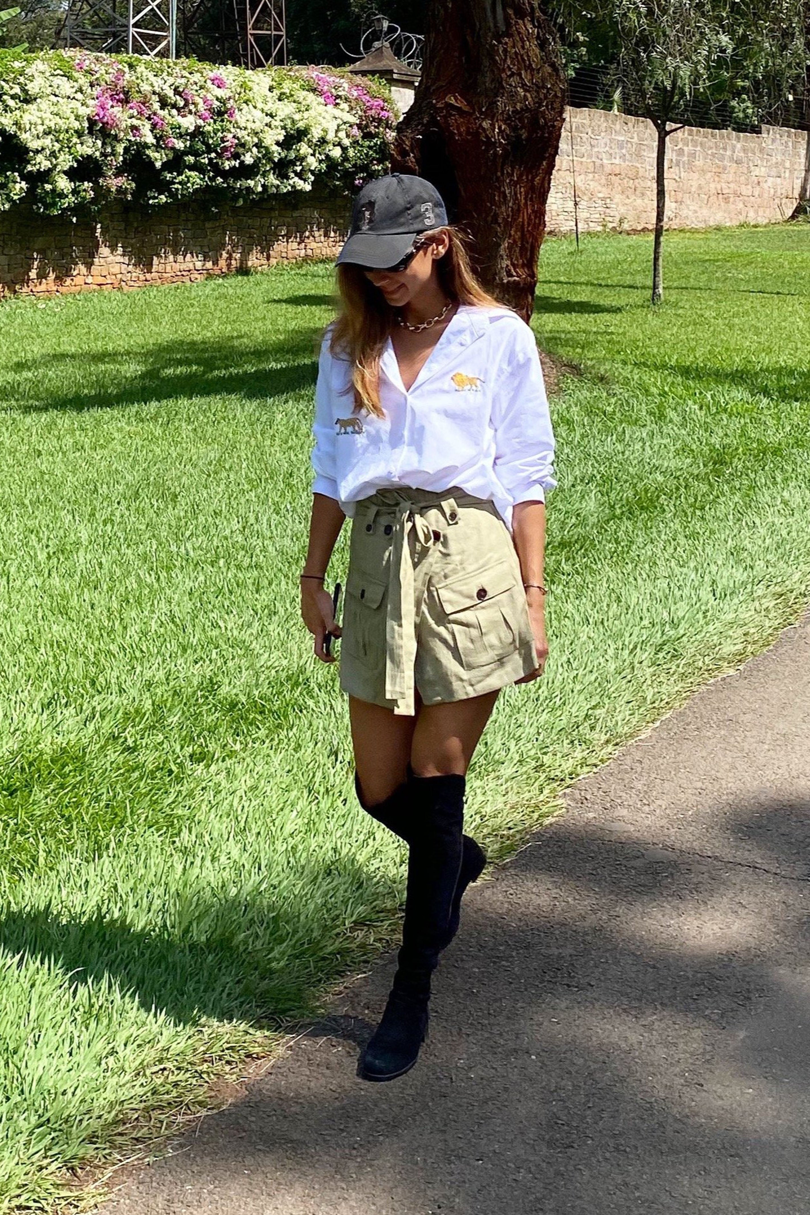 SAVANNAH OVERSIZED POPLIN SHIRT - LION CHEETAH ELEPHANT