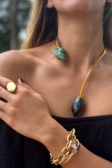 TORQUE NECKPIECE - ZOISITE RUBY