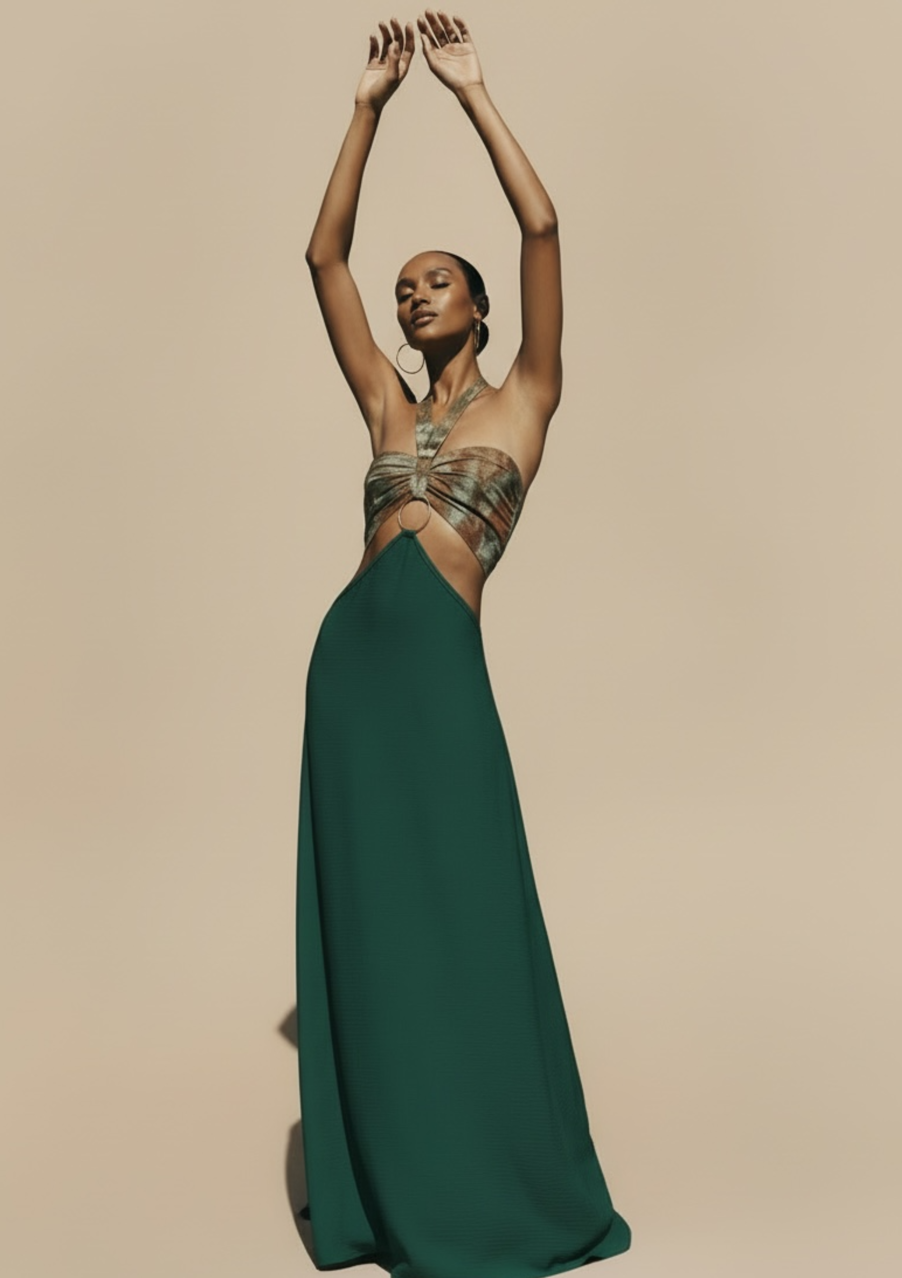 LAUREEN BATIK DRESS - TEAL GREEN