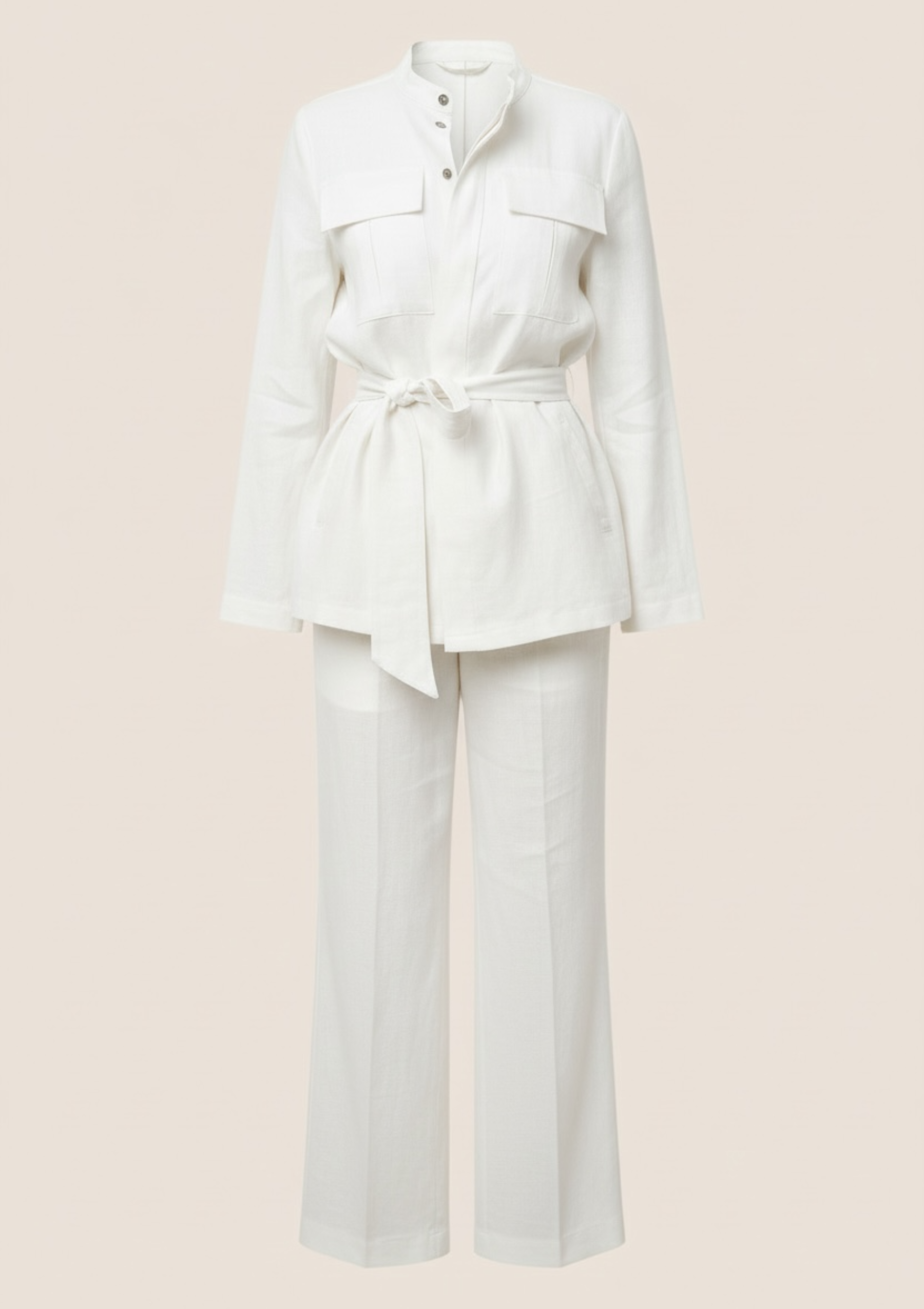 RAISA SAFARI SHIRT JACKET - WHITE