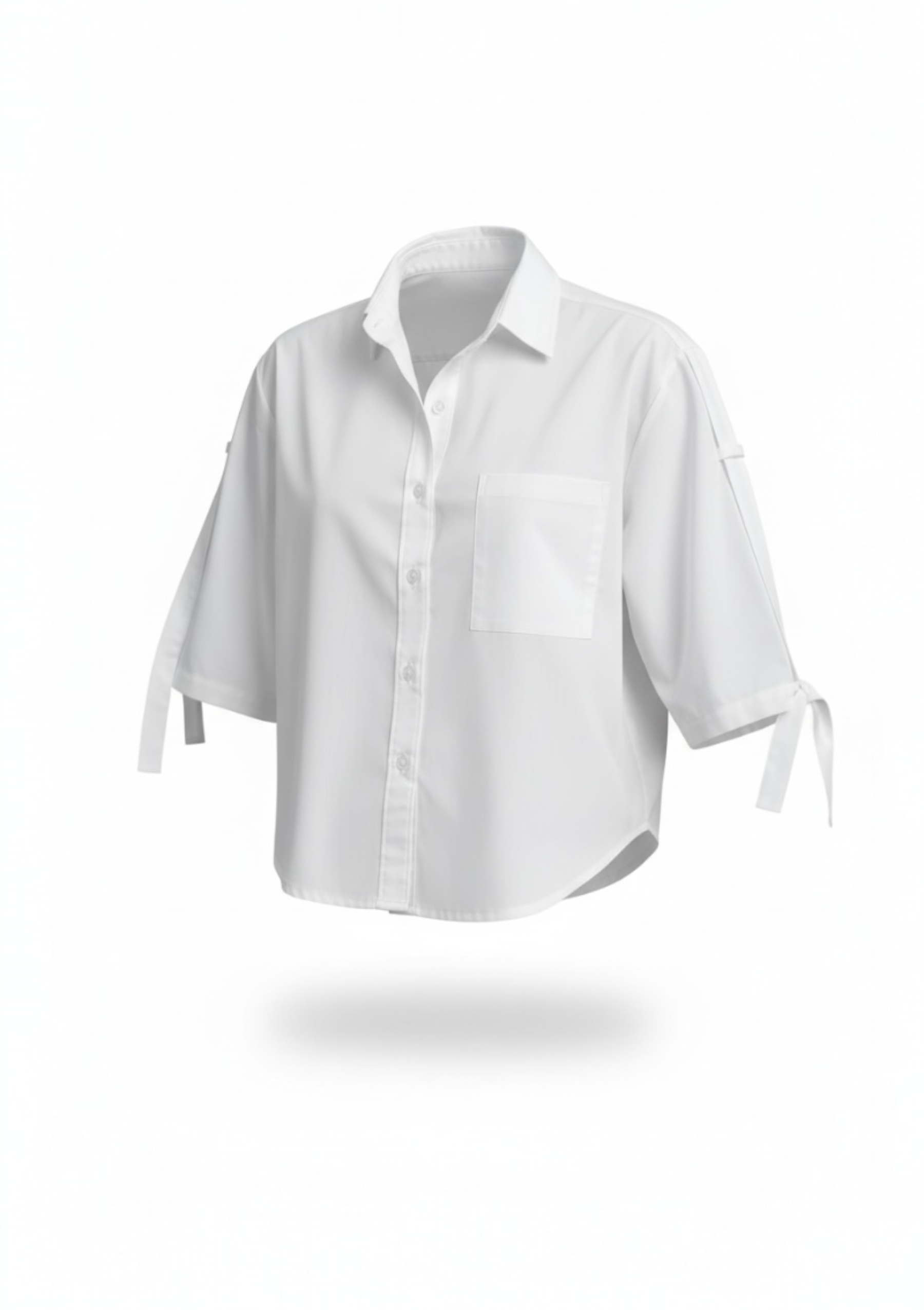 LEA CROPPED POPLIN SHIRT - WHITE