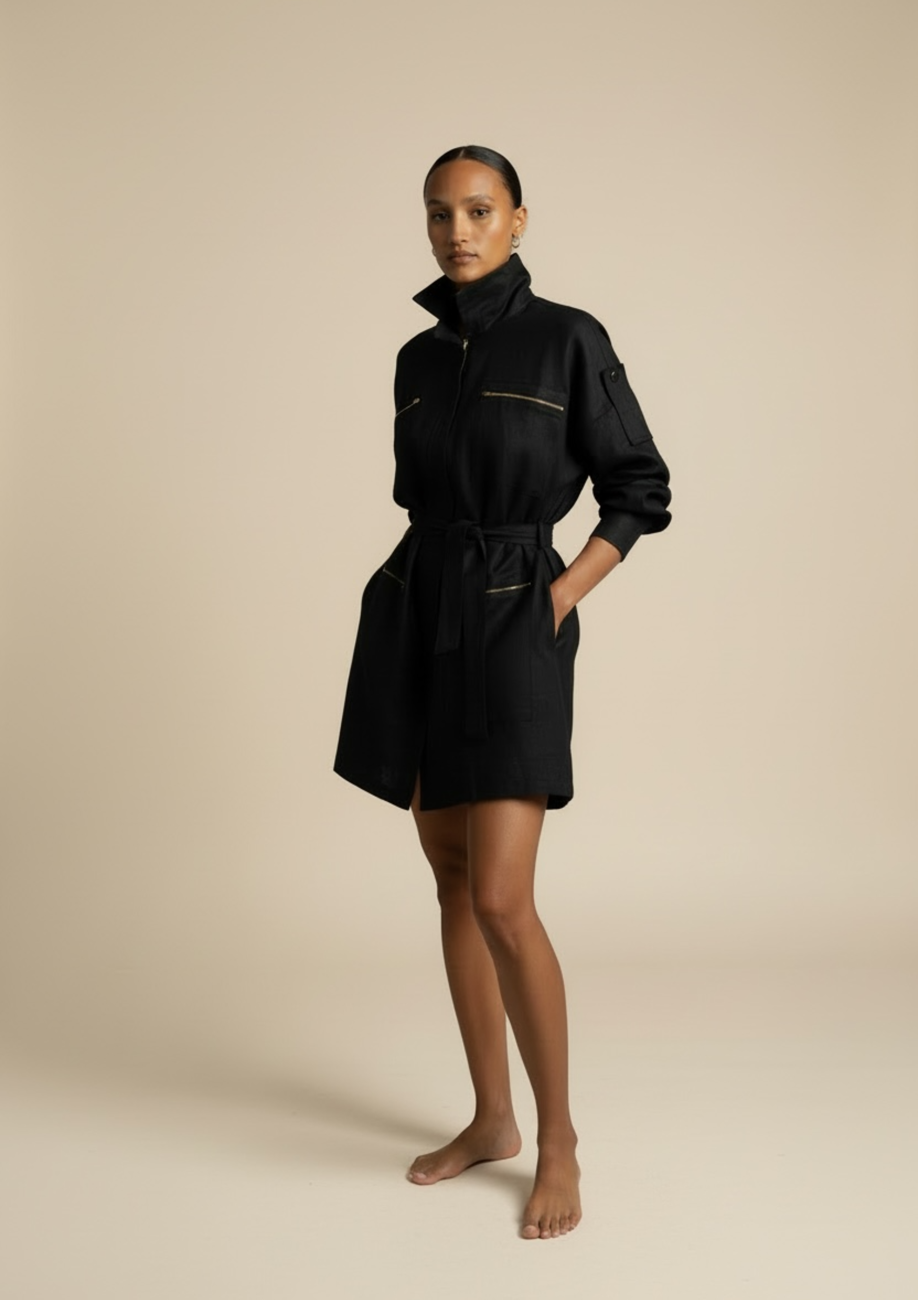 LISA SHIRT DRESS - BLACK