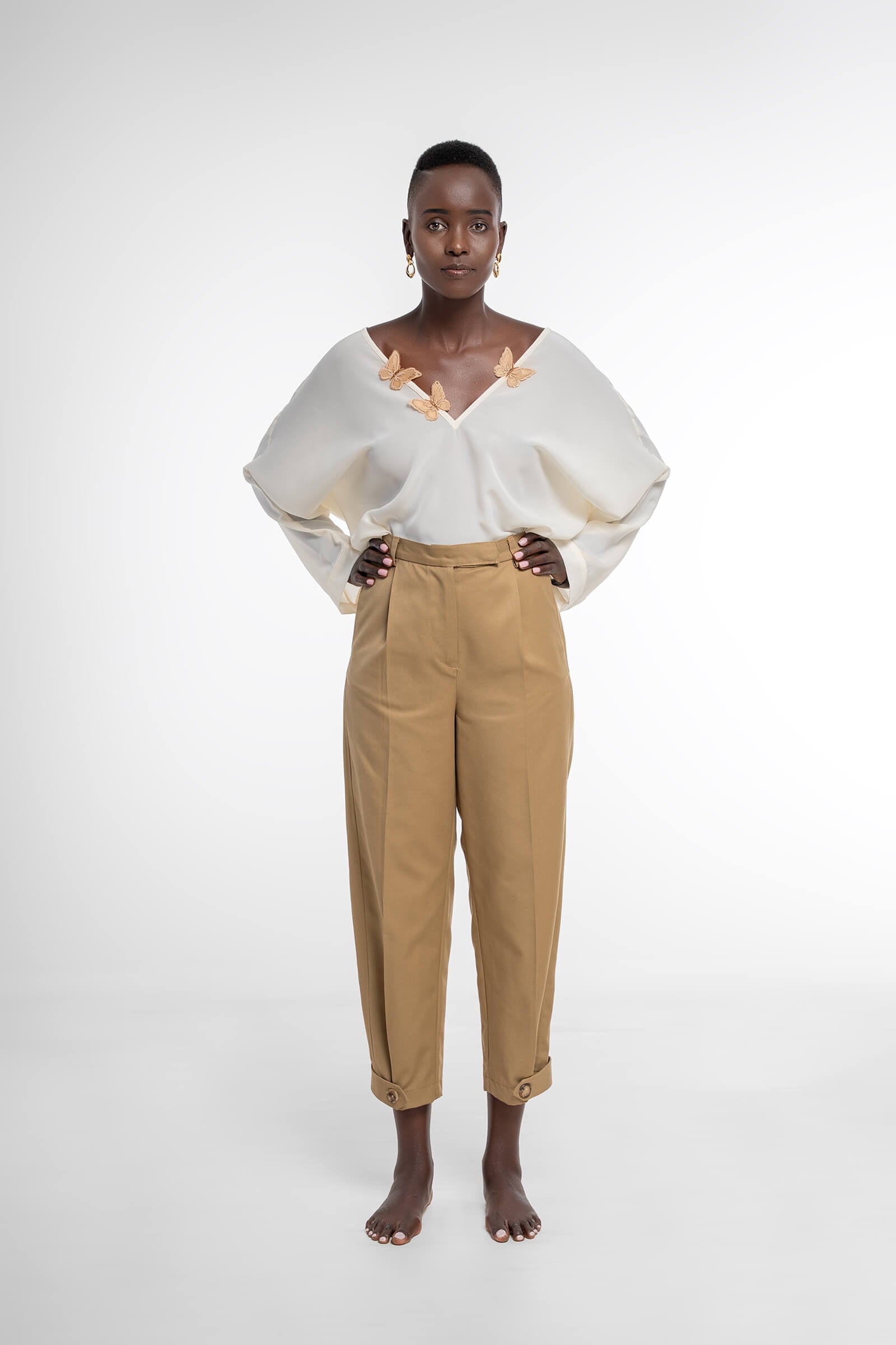 IRENA BARREL PANTS - TAN
