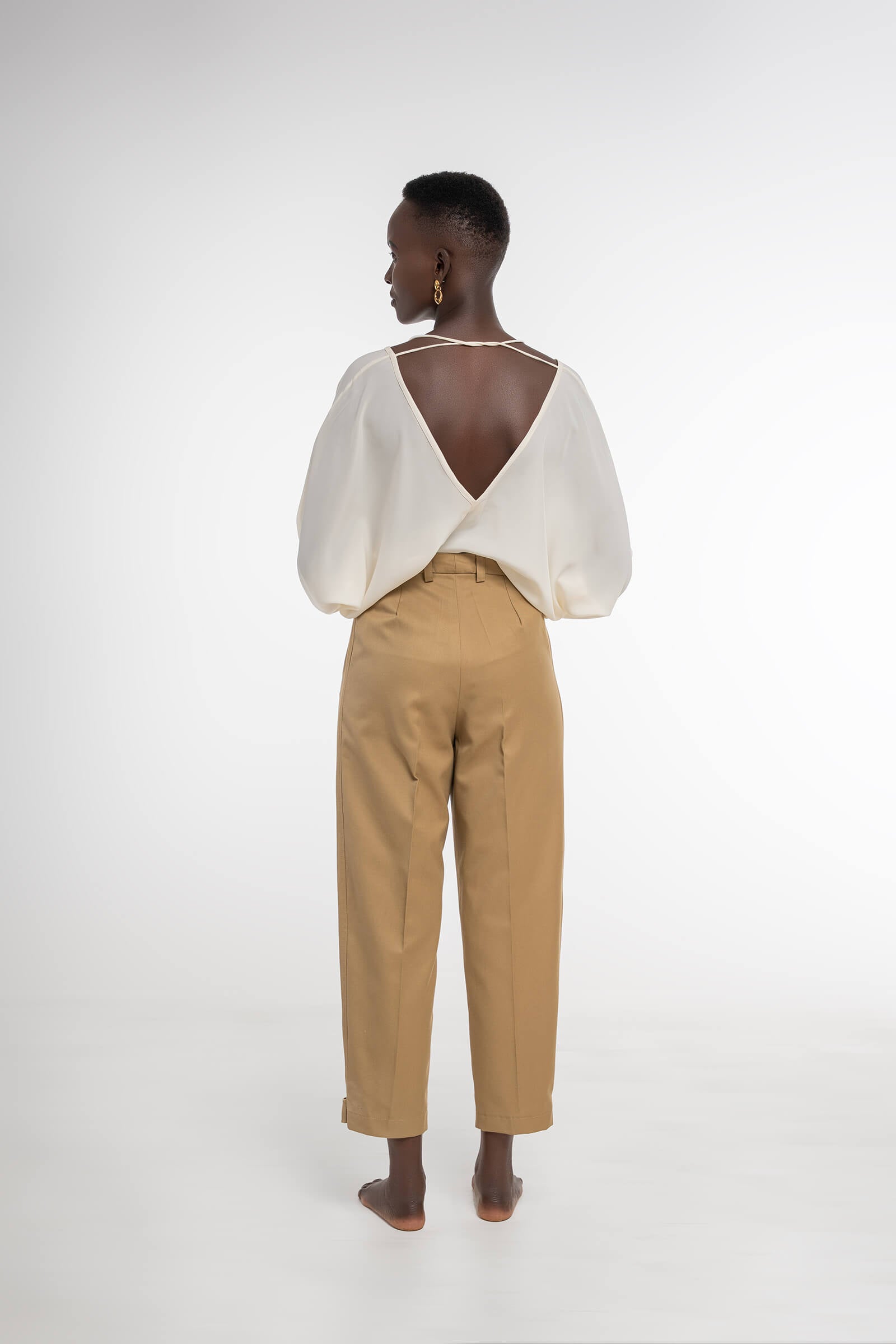 IRENA BARREL PANTS - TAN