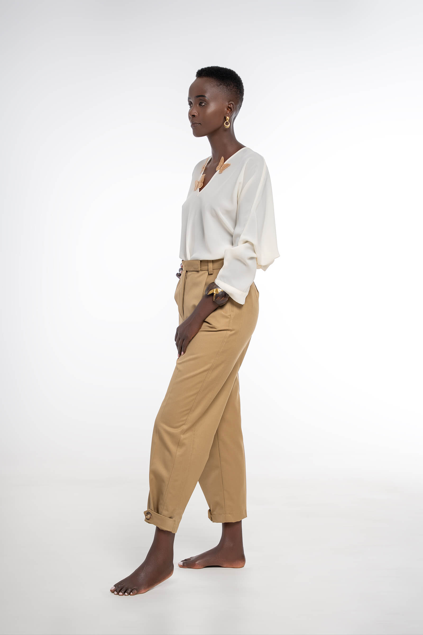IRENA BARREL PANTS - TAN