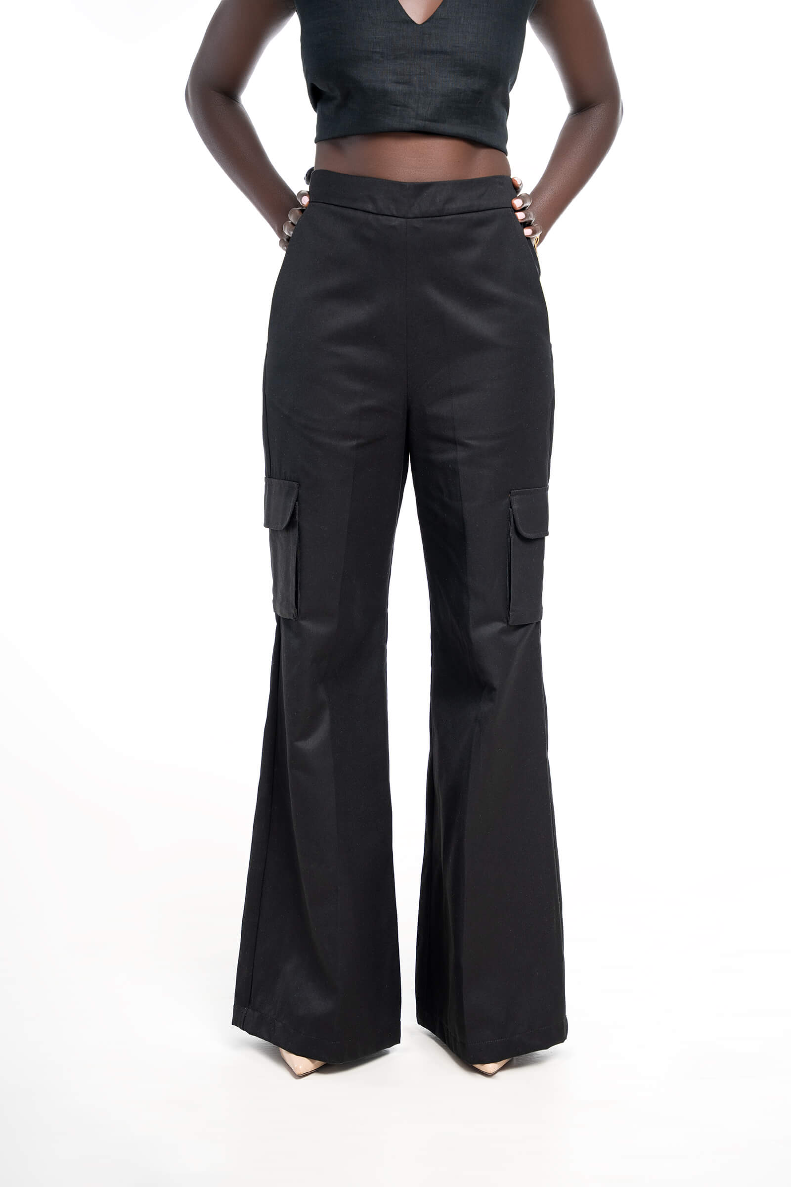 LOUISA CARGO PANTS - BLACK