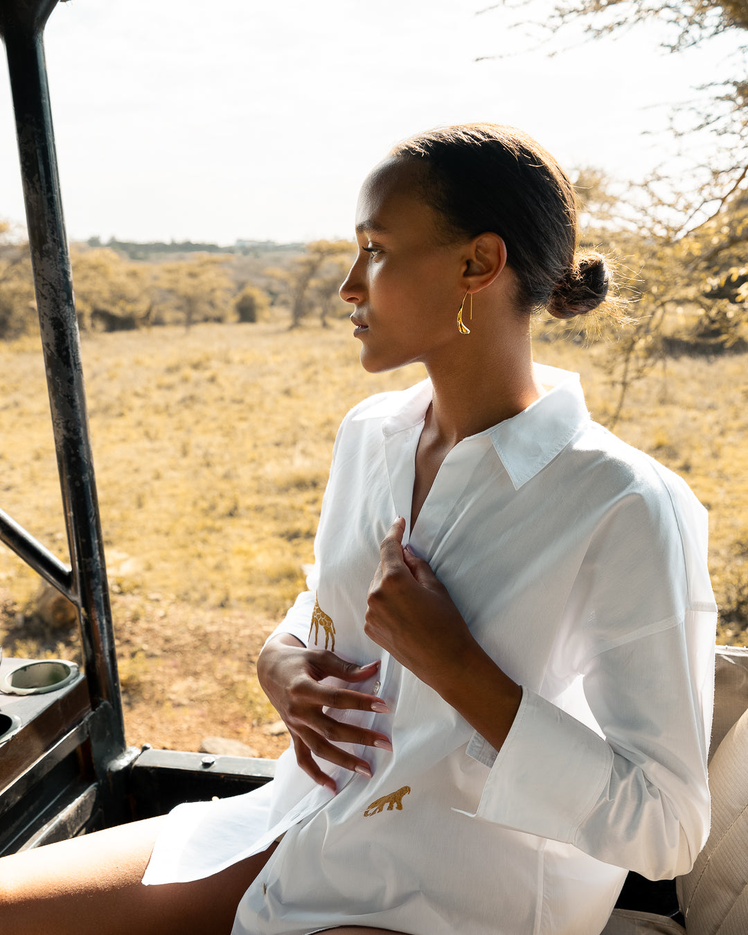 SAVANNAH POPLIN SHIRT - GOLDEN MOTIF