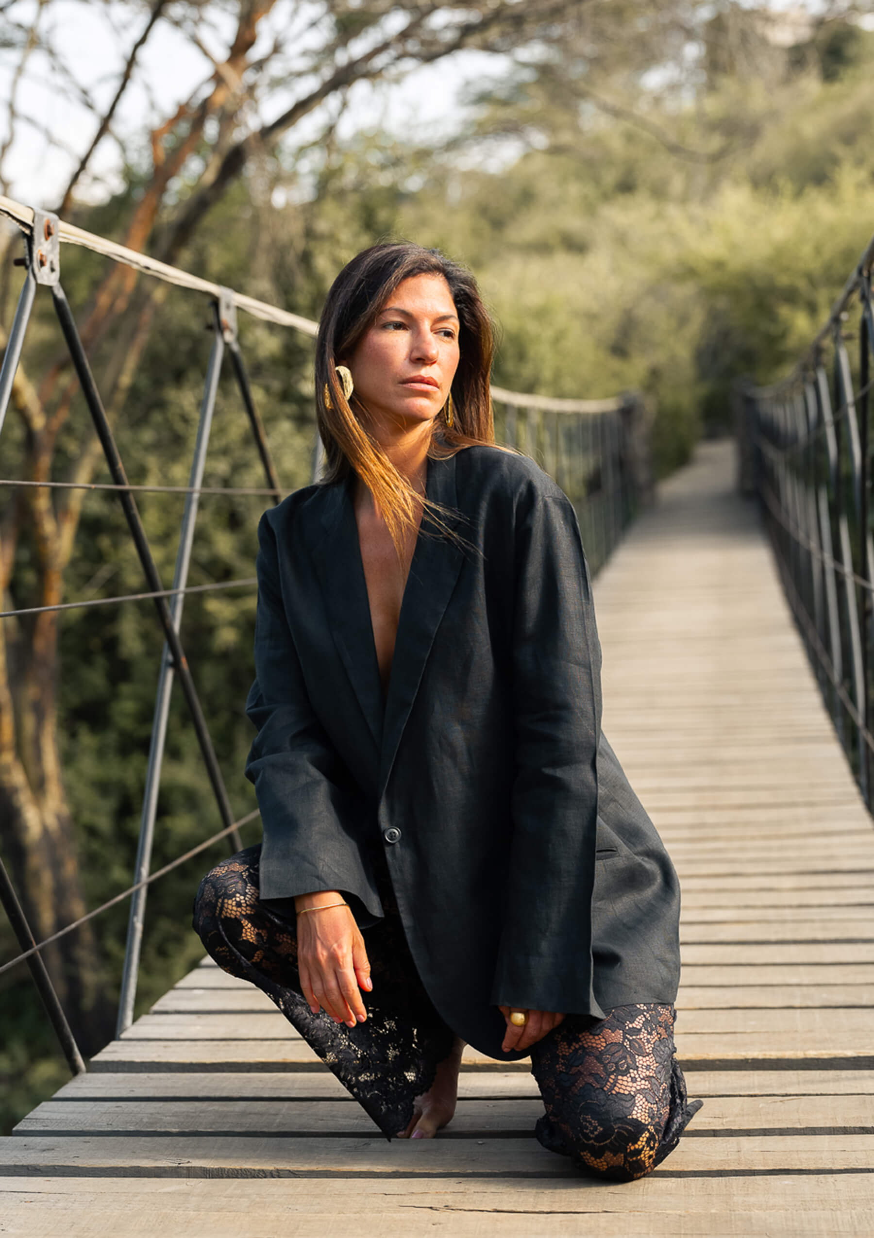 LYRA LACE PANTS - BLACK