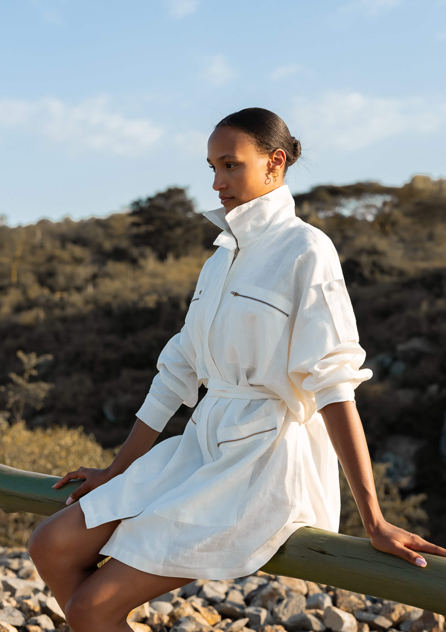 LISA SHIRT DRESS - WHITE