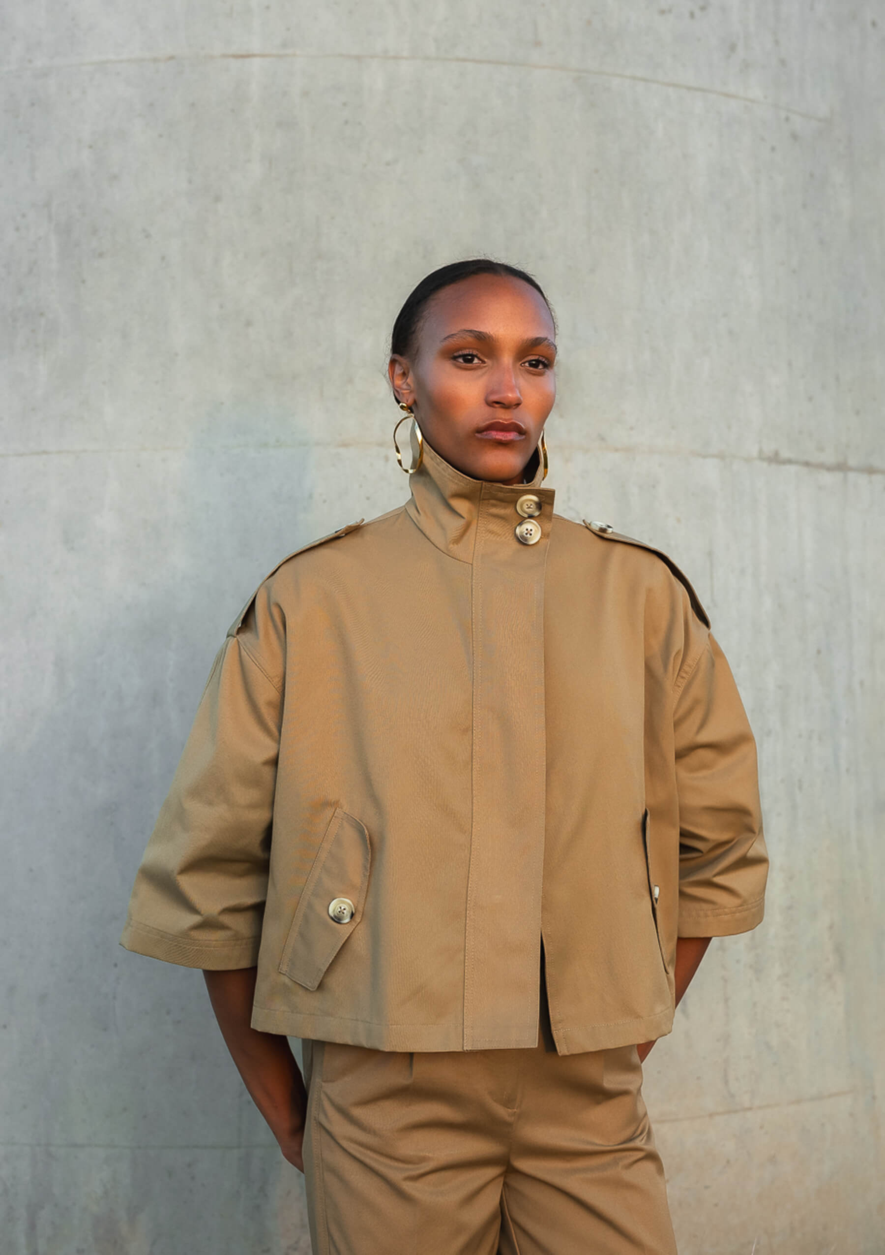 SELINA COTTON JACKET - BEIGE