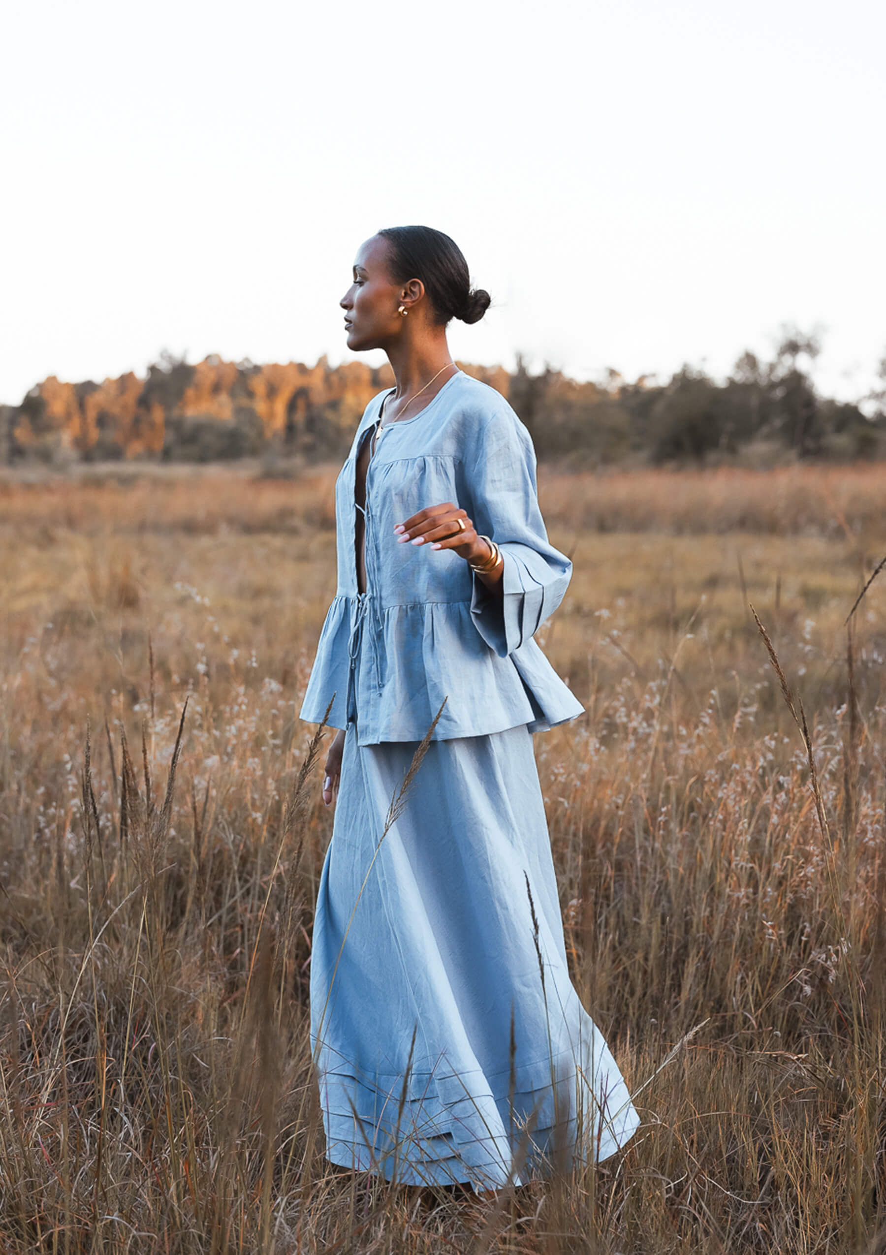 ISLA SKIRT - DUSKY BLUE