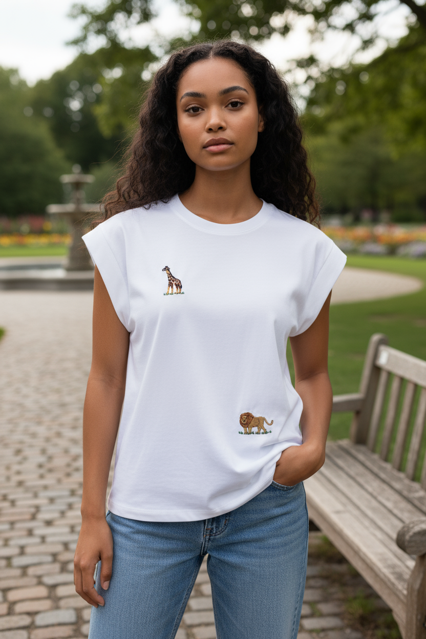 LOOSE FIT SLEEVELESS T-SHIRT - WHITE