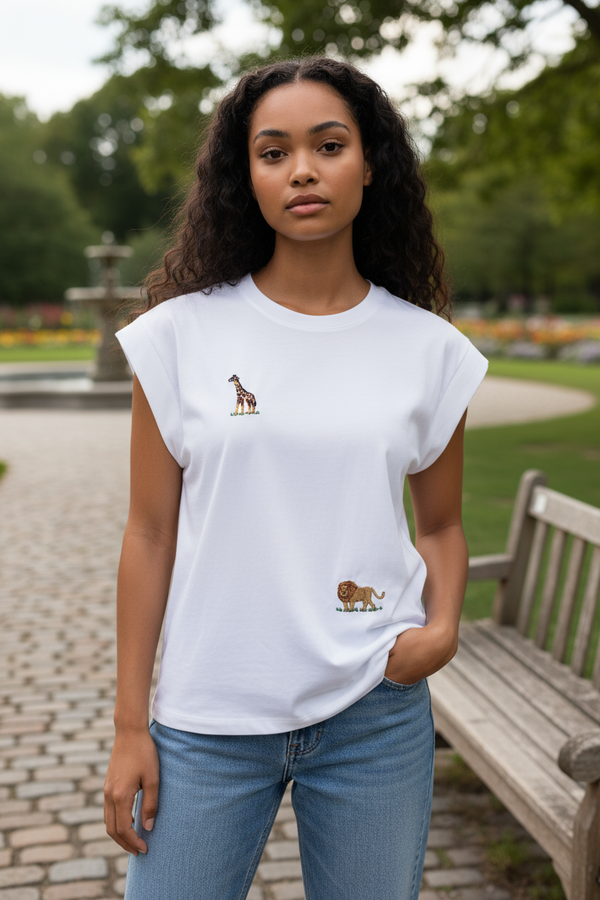 SAVANNAH LOOSE FIT SLEEVELESS T-SHIRT - WHITE