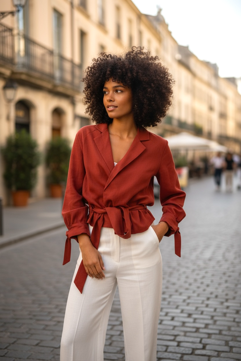 KYLIE TRENCH COAT - TERRACOTA