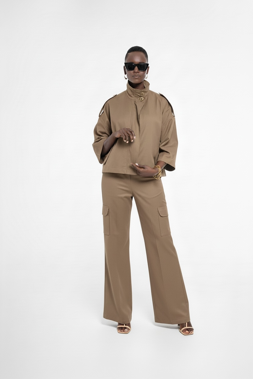 LOUISA CARGO PANTS - BEIGE
