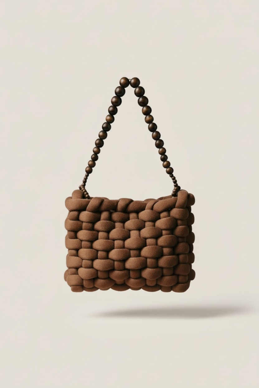 RAIA CROTCHET BAG - BROWN