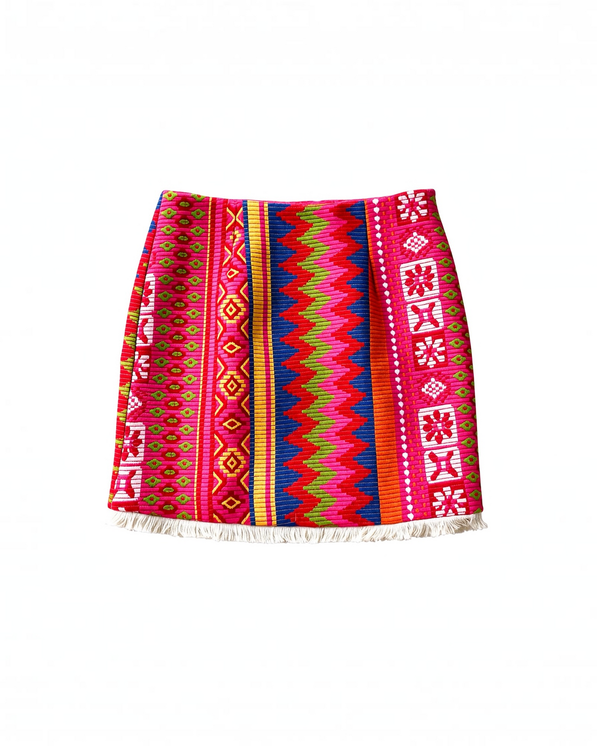 SORAYYA MULTICOLOR JAJIM FRINGE MINI SKIRT