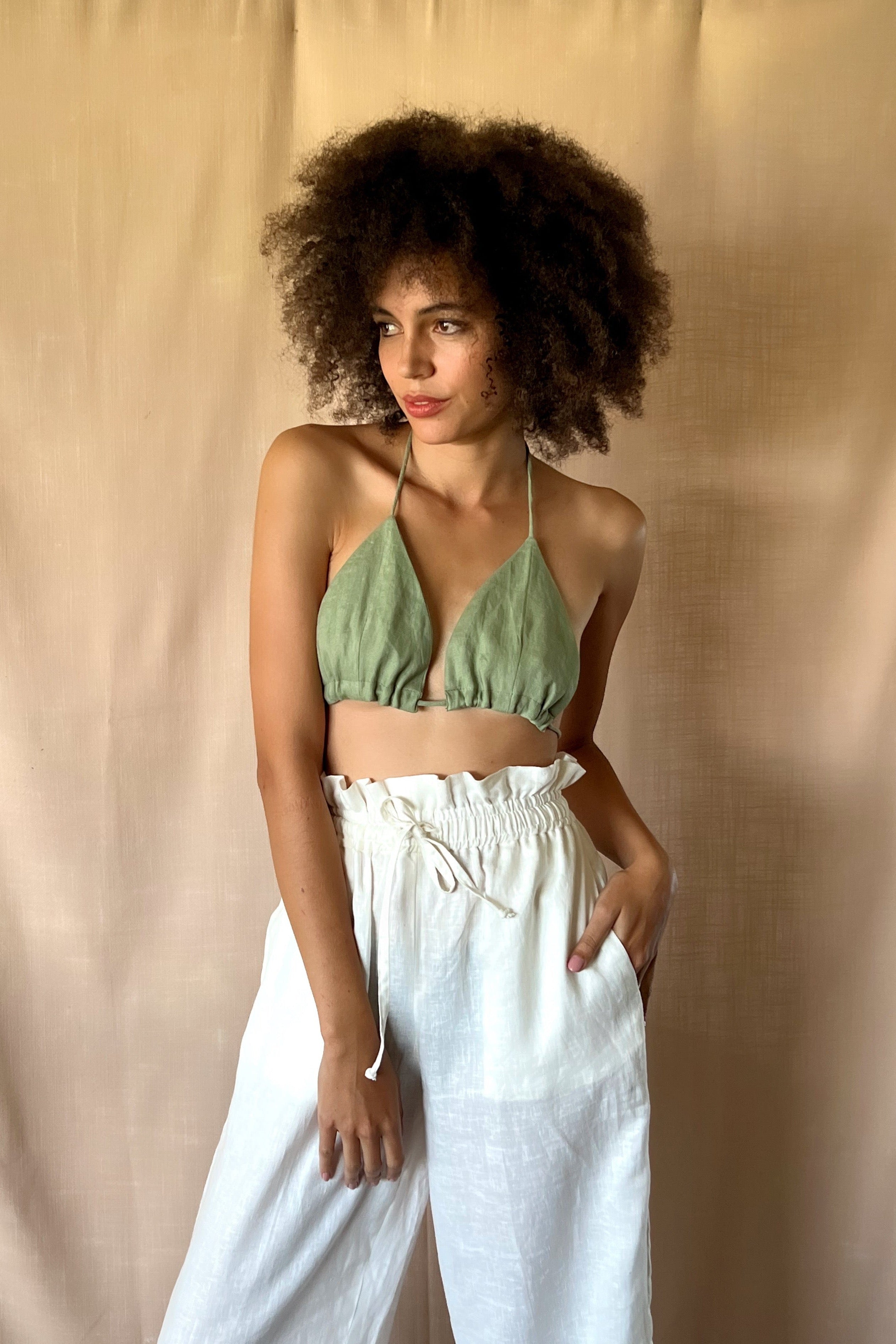 ELLA BRA TOP - OLIVE GREEN