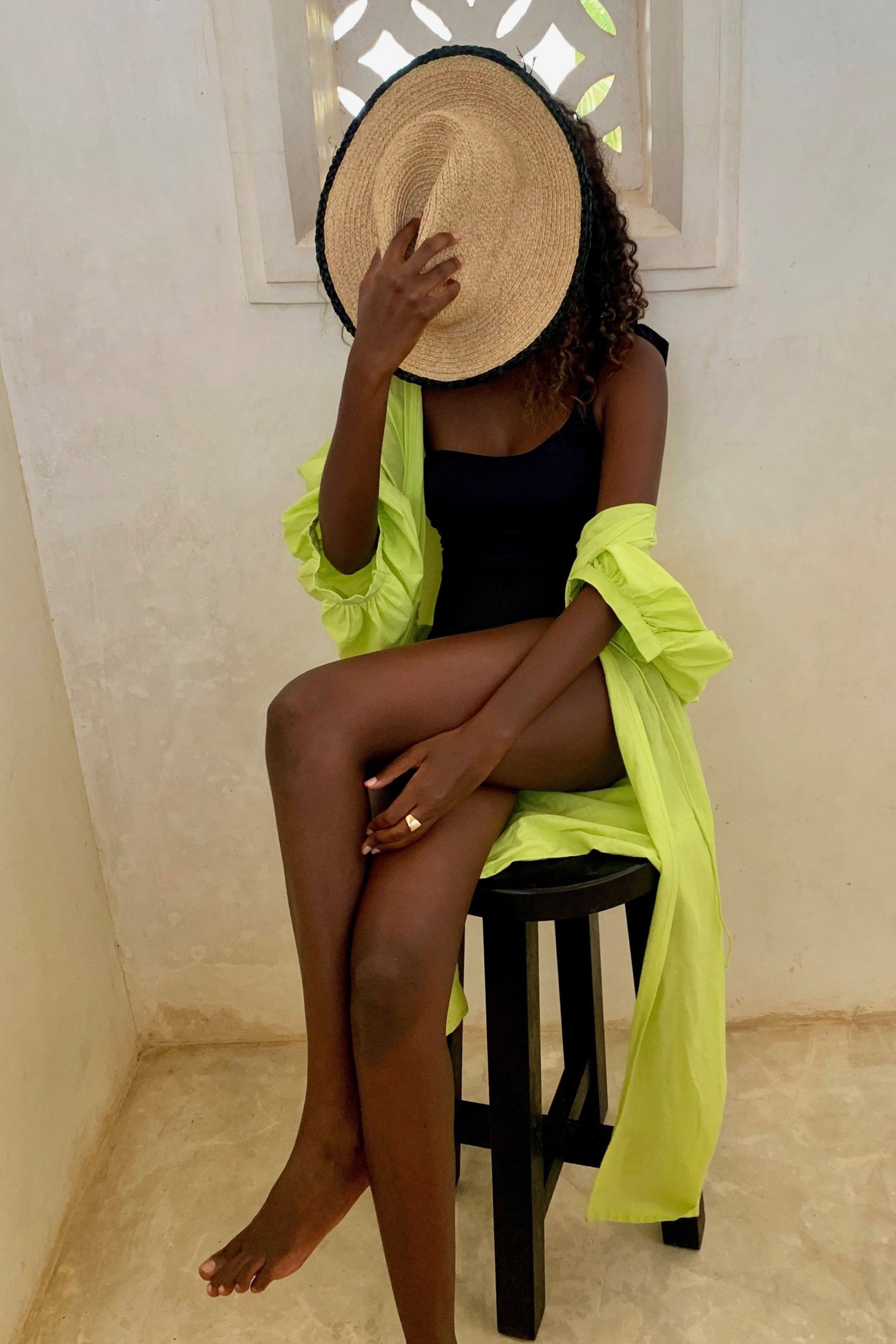 NAYLA BEACH COVER - LIME GREEN