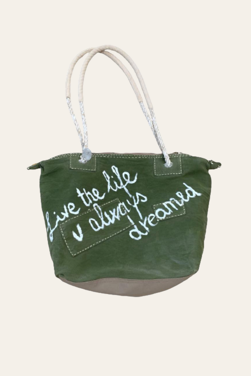 OVERNIGHT BAG LIVE THE LIFE - GREEN FOREST